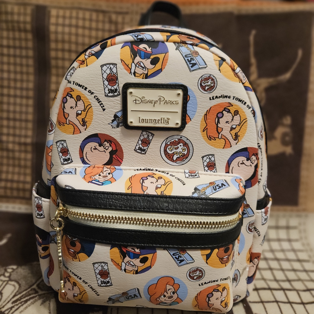 Loungefly Disney Parks Character Print Backpack - Blue, Orange, White